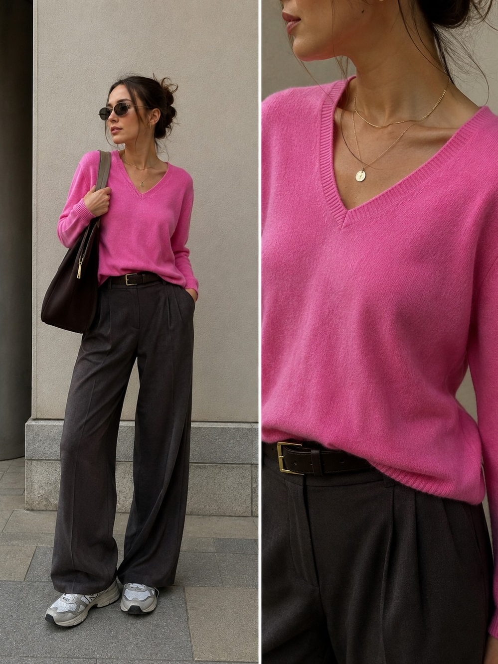 100% Cashmere Charter Club Fuchsia V-Neck Sweater XS